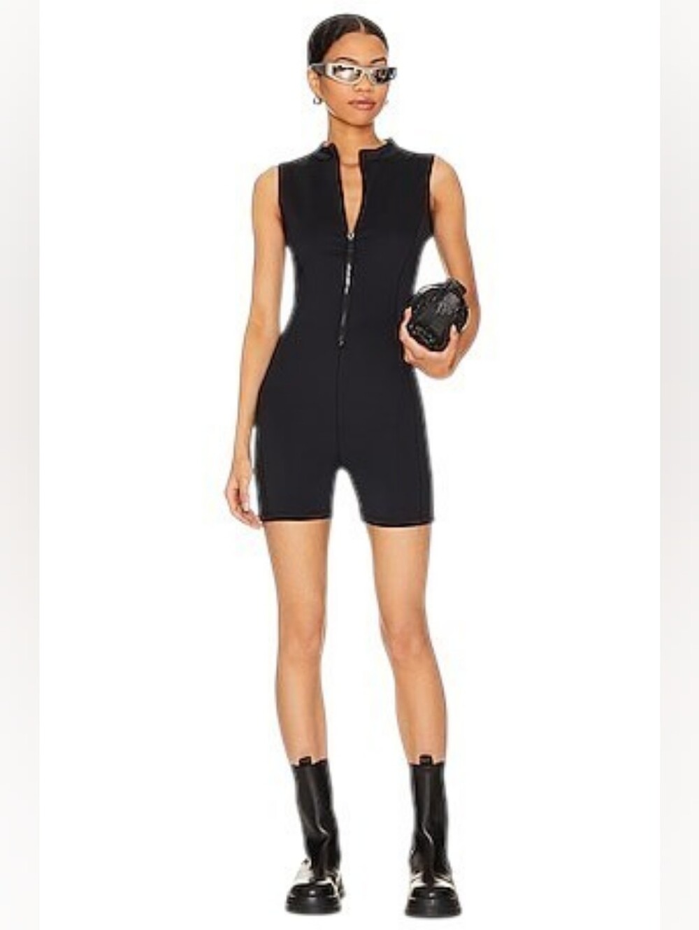 Good American Compression Zip Up Bike Suit